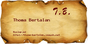 Thoma Bertalan névjegykártya